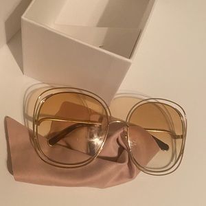 Chloe Carlina oversized sunglasses in gold